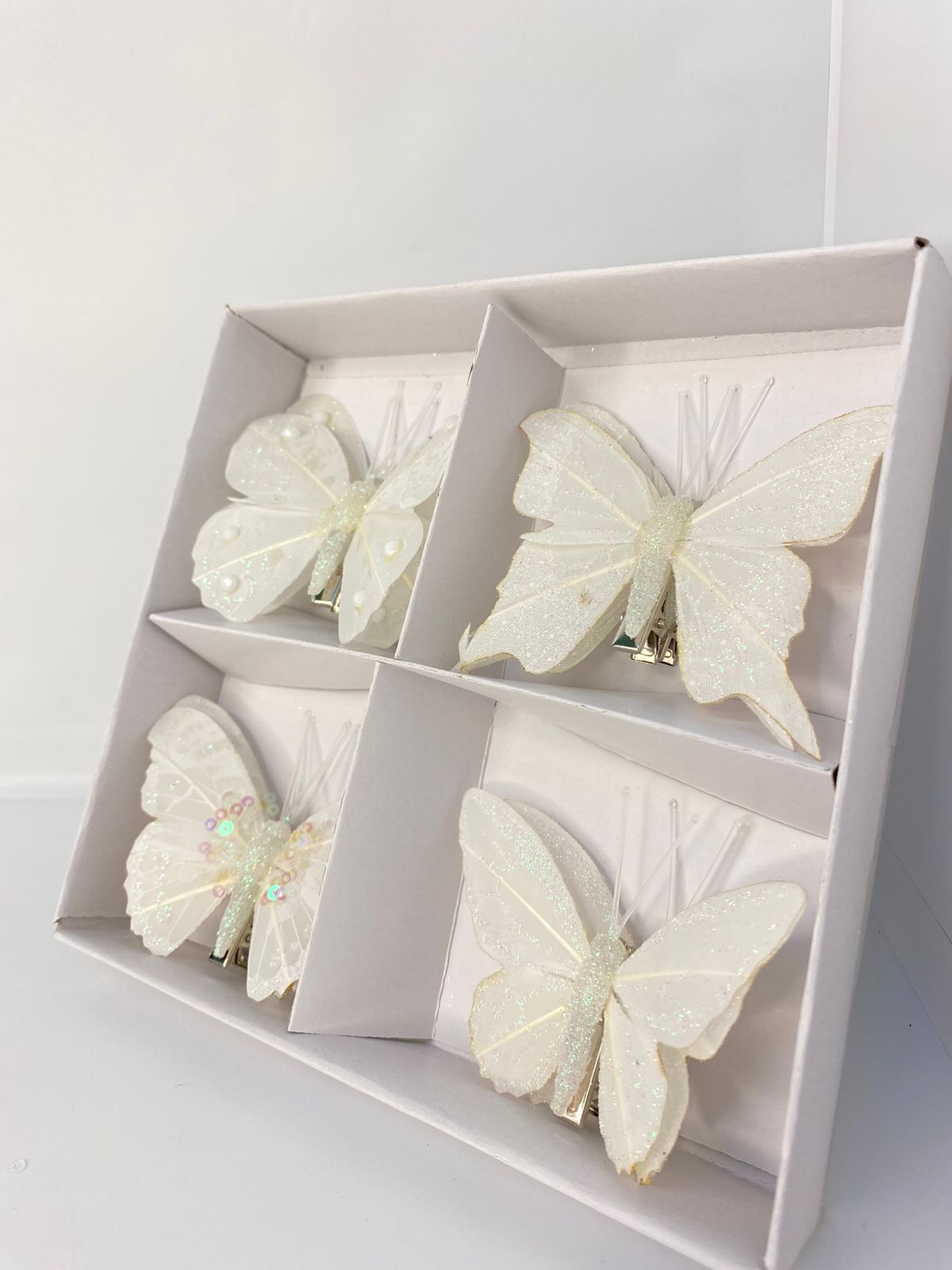 (416) декор бабочки белые №0012 